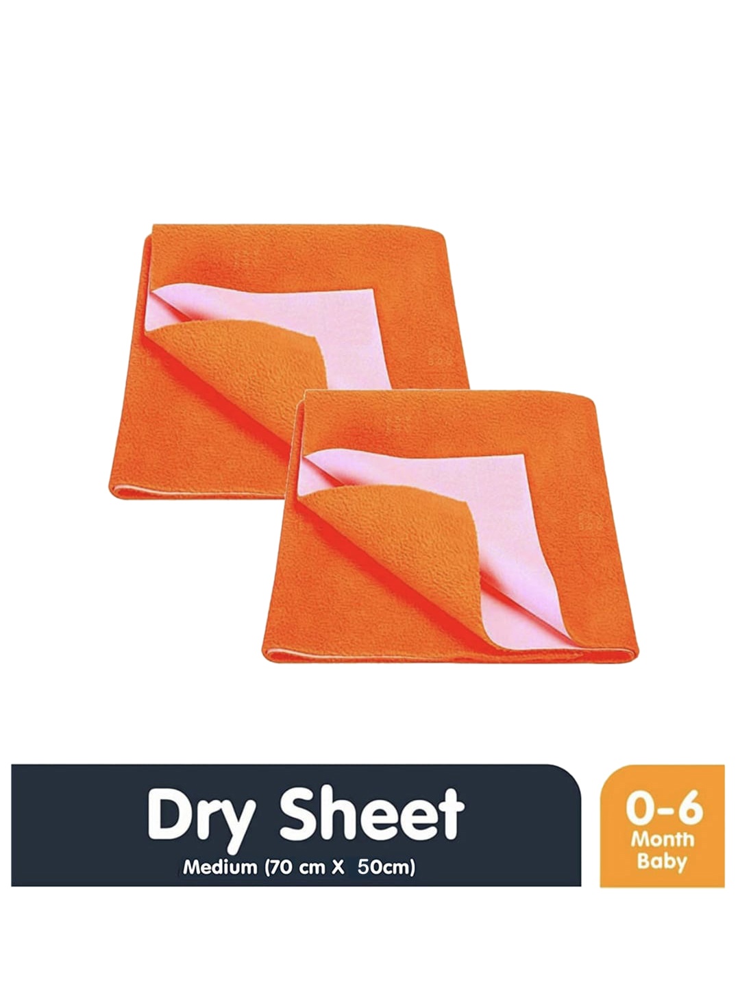 

Moms Home Infants Set Of 2 Cotton Waterproof Protector Dry Sheets, Orange