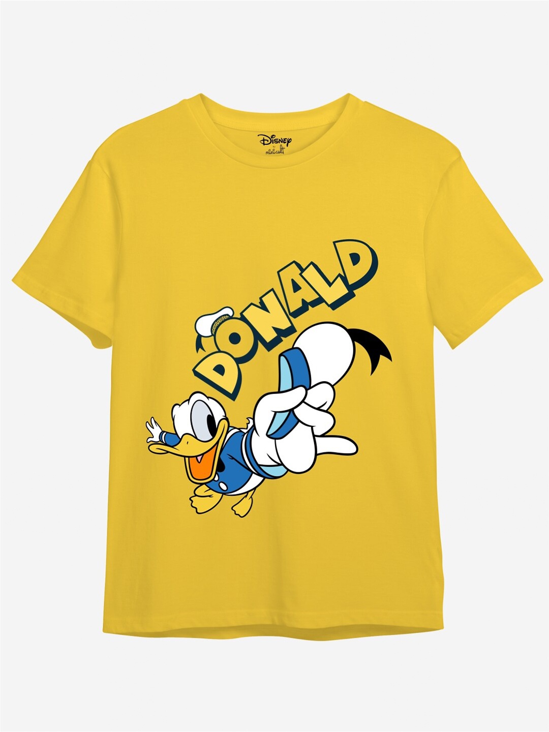 

Minicult Kids Donald Duck Printed Cotton T-shirt, Yellow