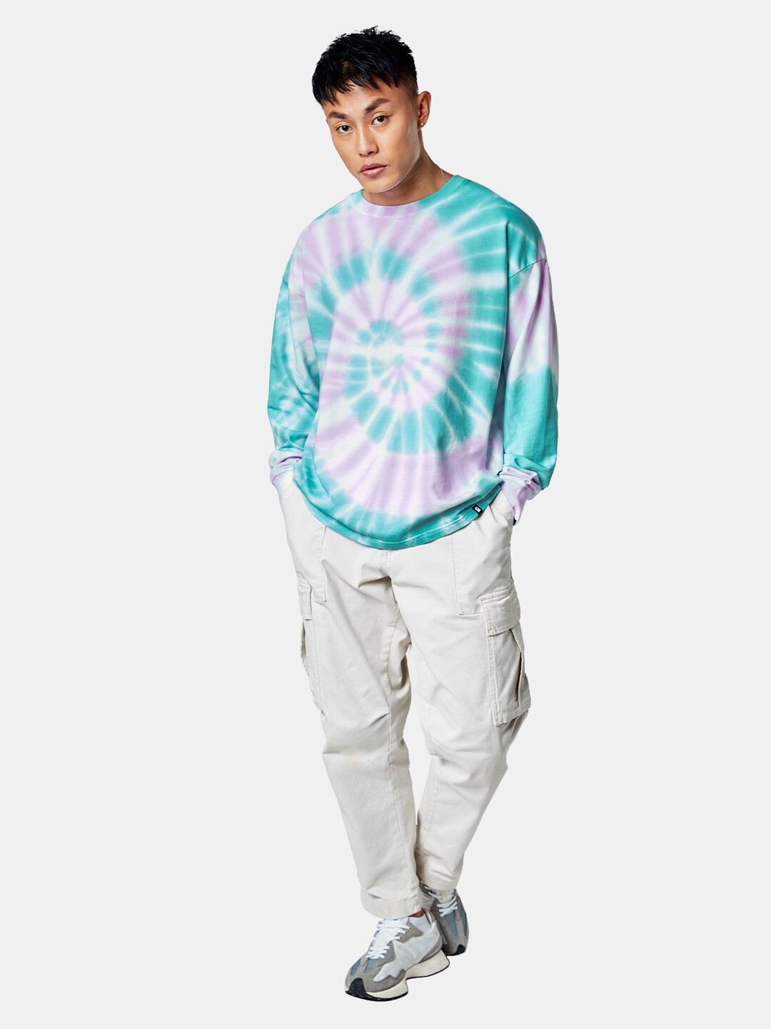 

The Souled Store Tie and Dye Dyed Oversized T-Shirt, White