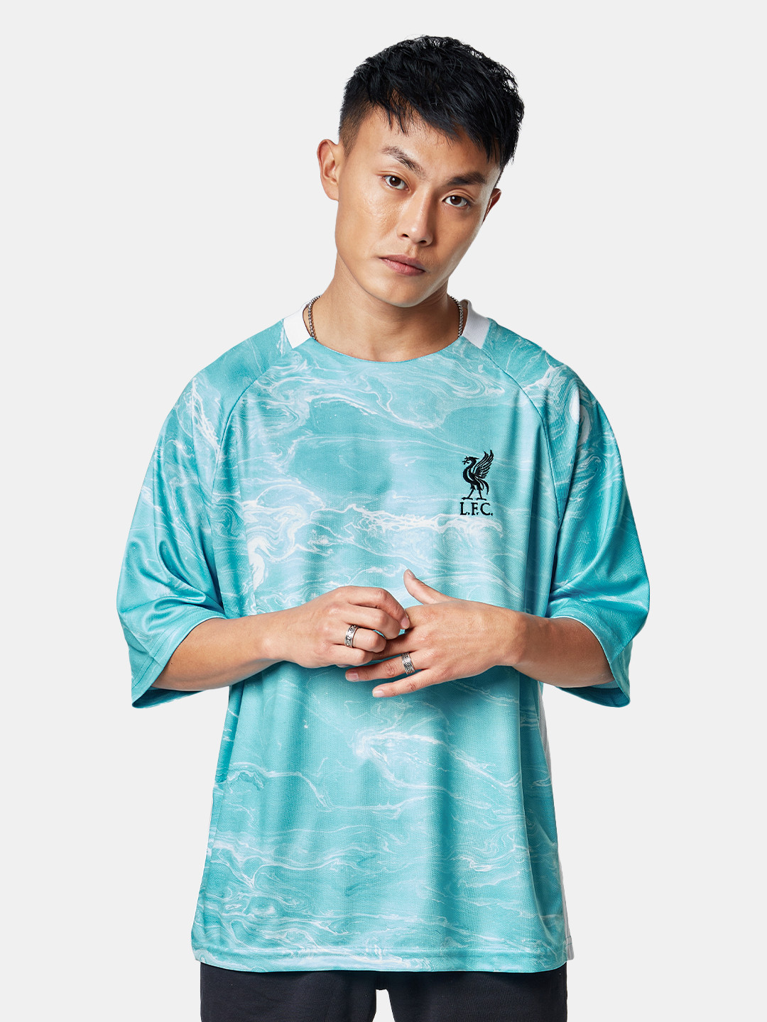 

The Souled Store Printed Cotton Oversized T-Shirt, Blue