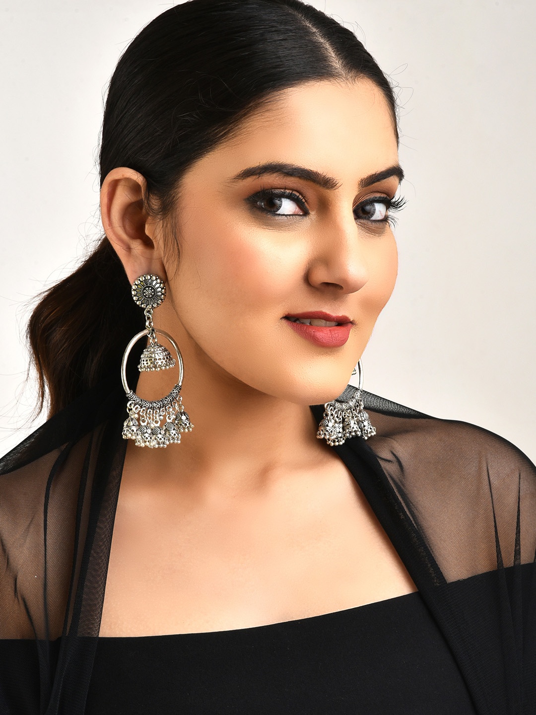 

LAIDA Silver-Plated Classic Jhumkas Earrings