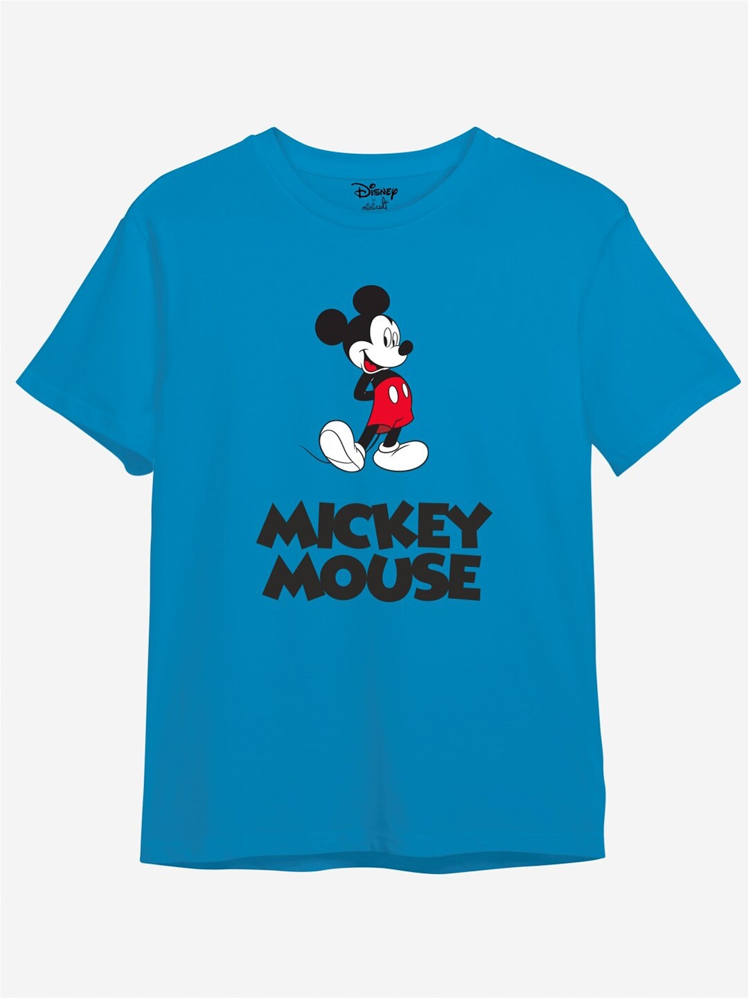 

Minicult Kids Mickey Mouse Printed Cotton T-shirt, Blue