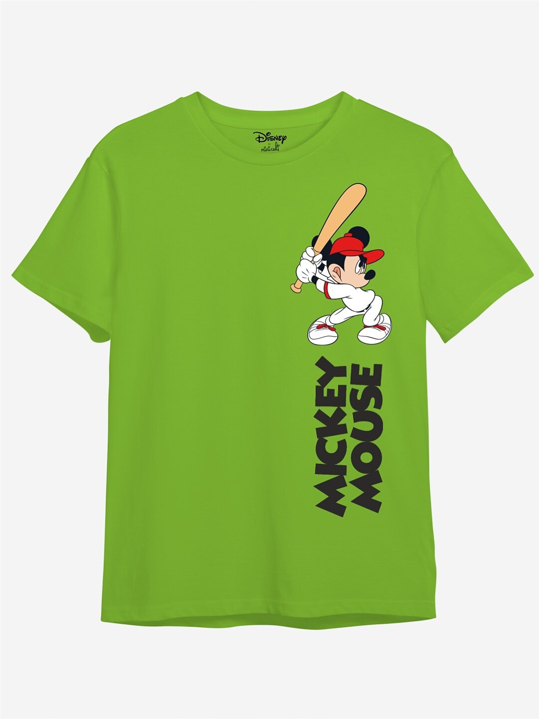 

Minicult Kids Mickey Mouse Printed Cotton T-shirt, Green