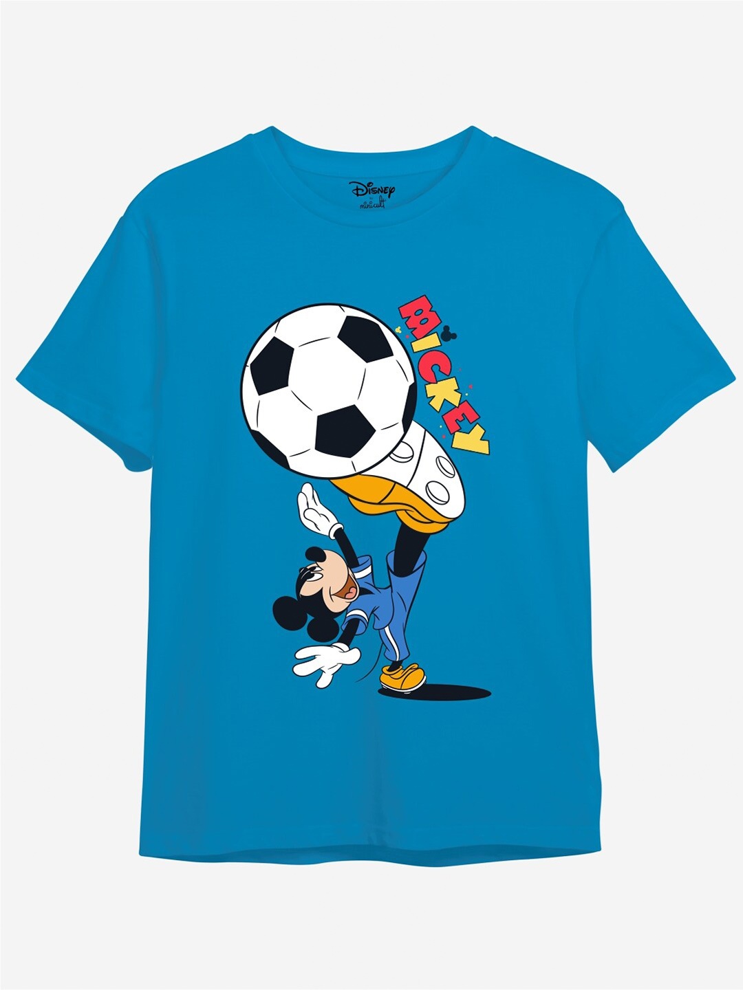 

Minicult Kids Mickey Mouse Printed Cotton T-shirt, Blue