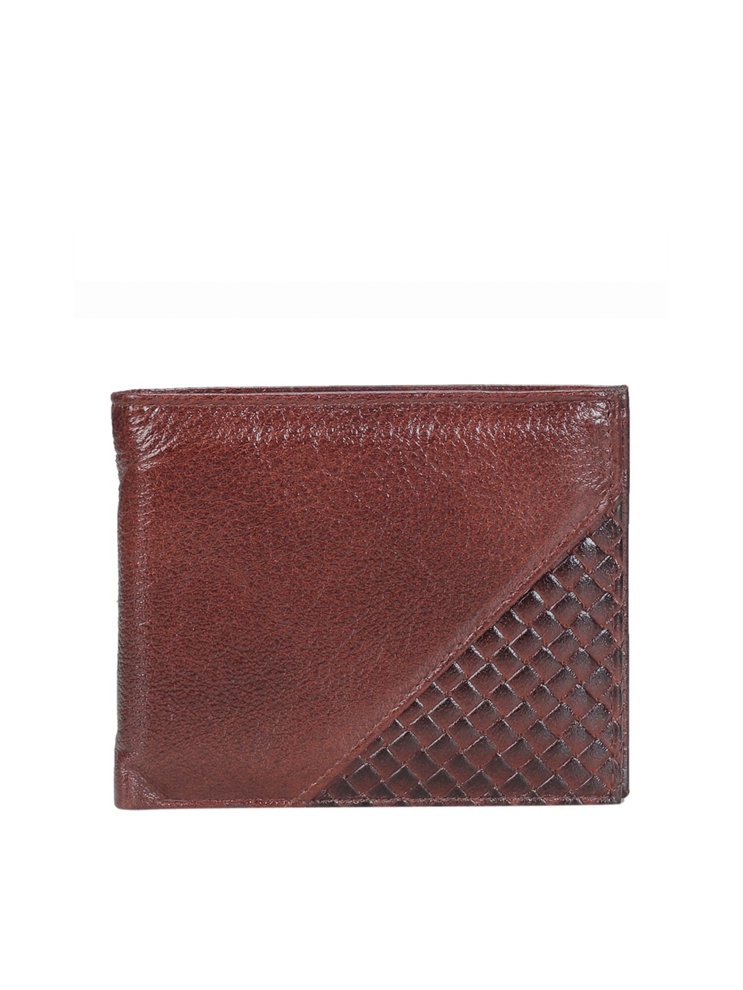 

Khadims Men Textured Leather Two Fold Wallet, Maroon