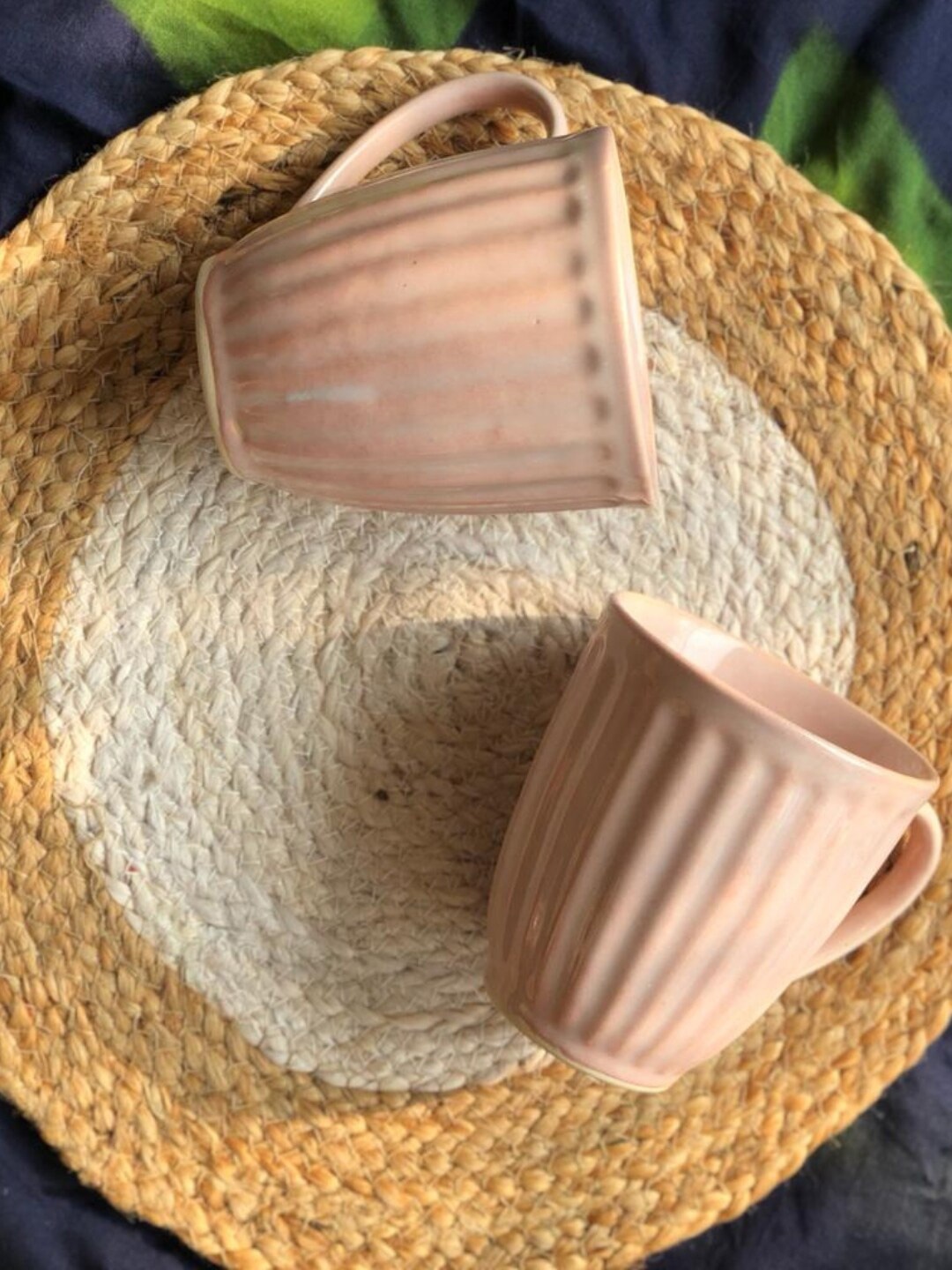 

JASMEY HOMES Pink Set of 2 Microwave-Safe & Dishwasher-Safe Ceramic Matte Mugs 350 ML Each