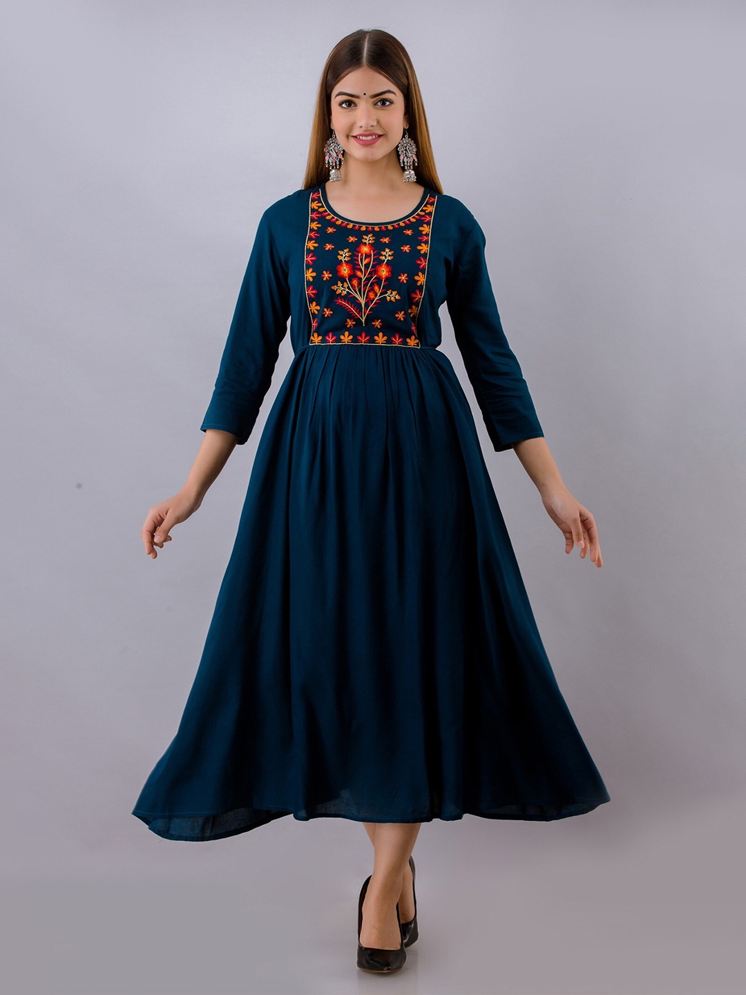 

Women Touch Floral Formal Maxi Dress, Blue