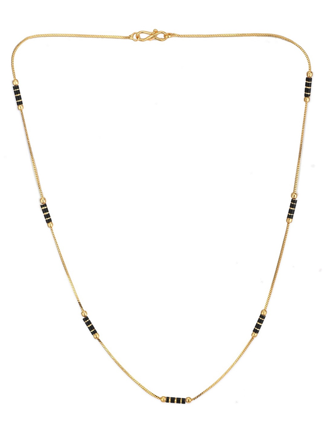 

AanyaCentric Gold-Plated Beaded Long Chain, Black