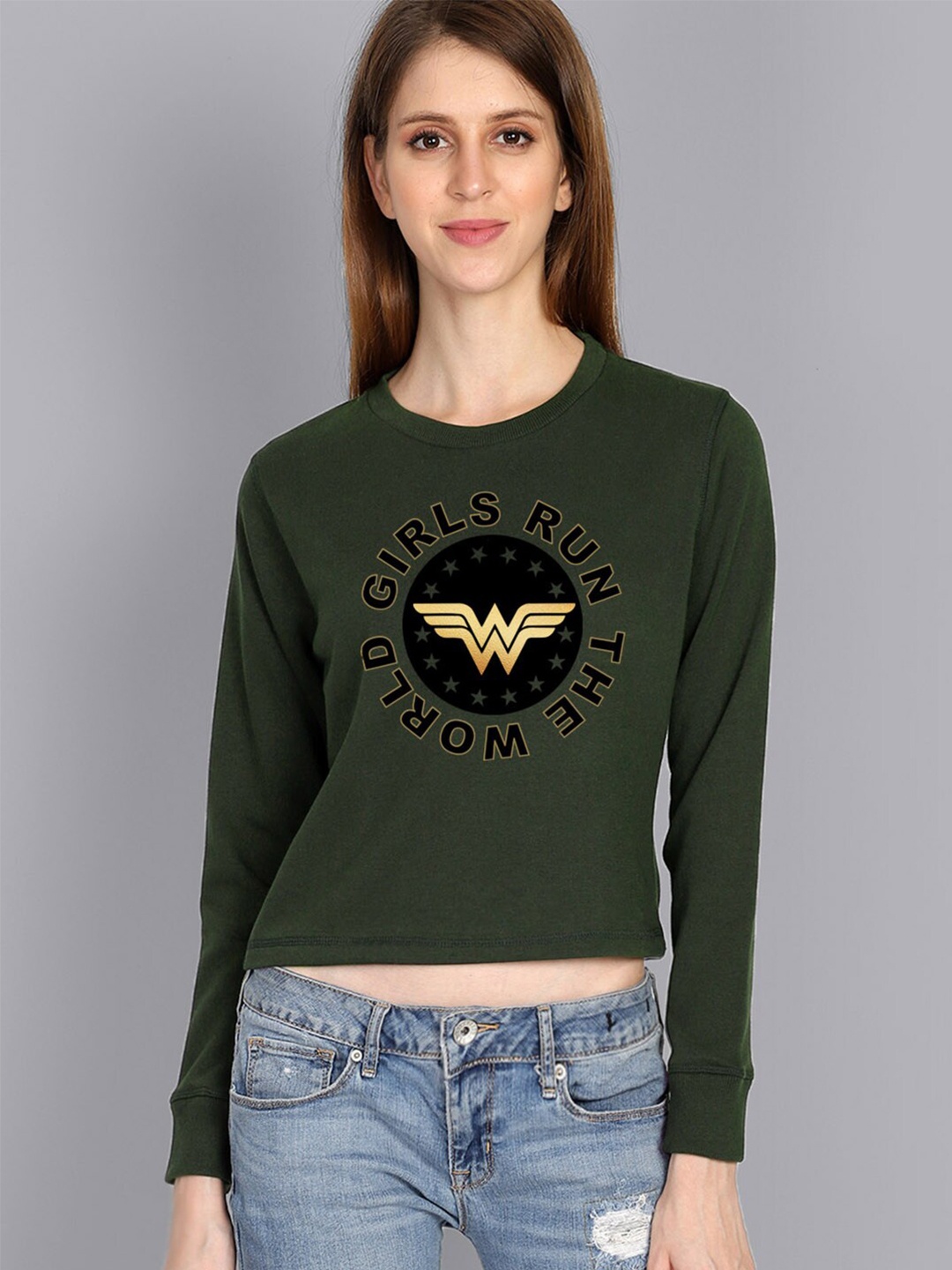 

Free Authority Women Wonder Woman Printed Sweatshirt, Olive
