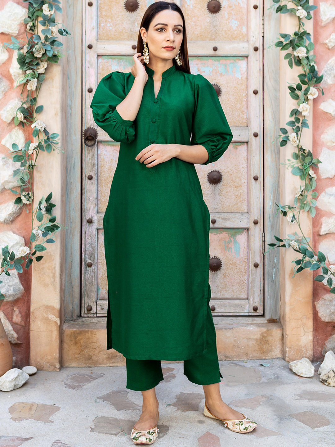 

EMPRESS PITARA Kurta with Trousers, Green