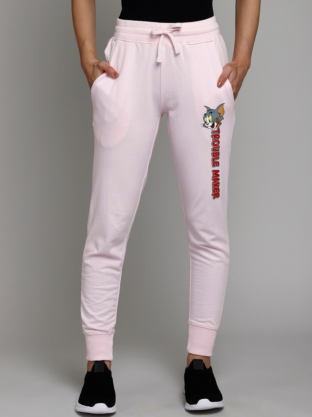 

Free Authority Women Tom & Jerry Printed Cotton Joggers, Pink