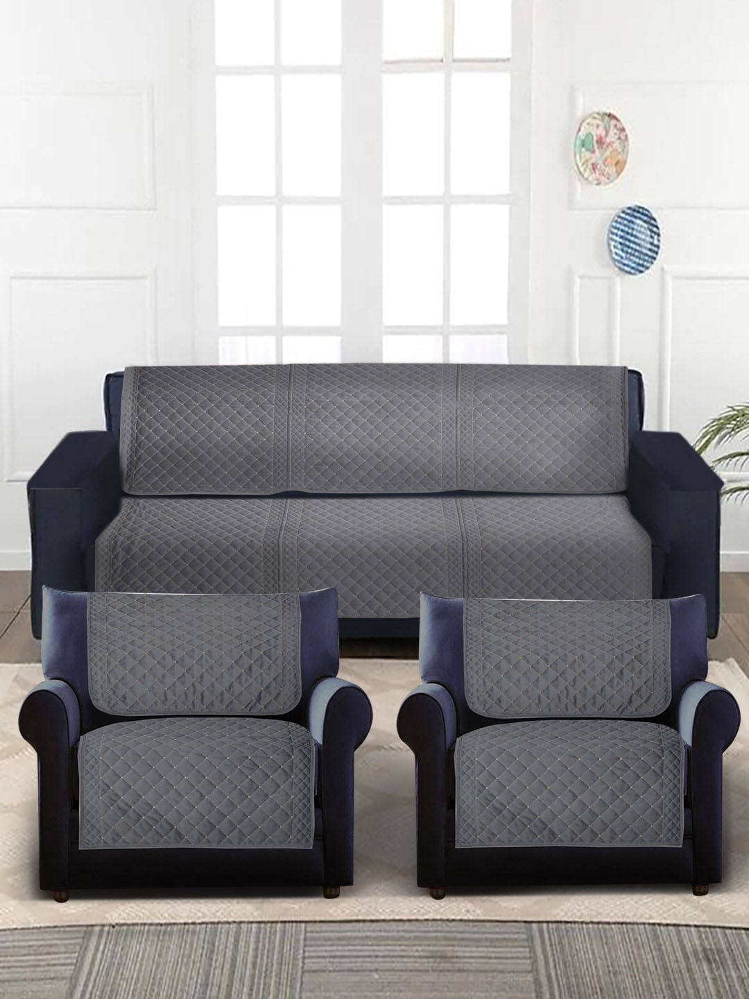 

Slushy Mushy Grey Pack of 10 Quilted Sofa Covers