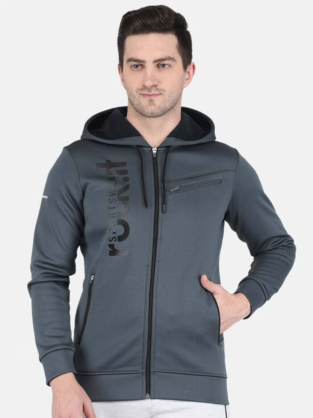 

rock.it Printed Hooded Sweatshirt, Grey