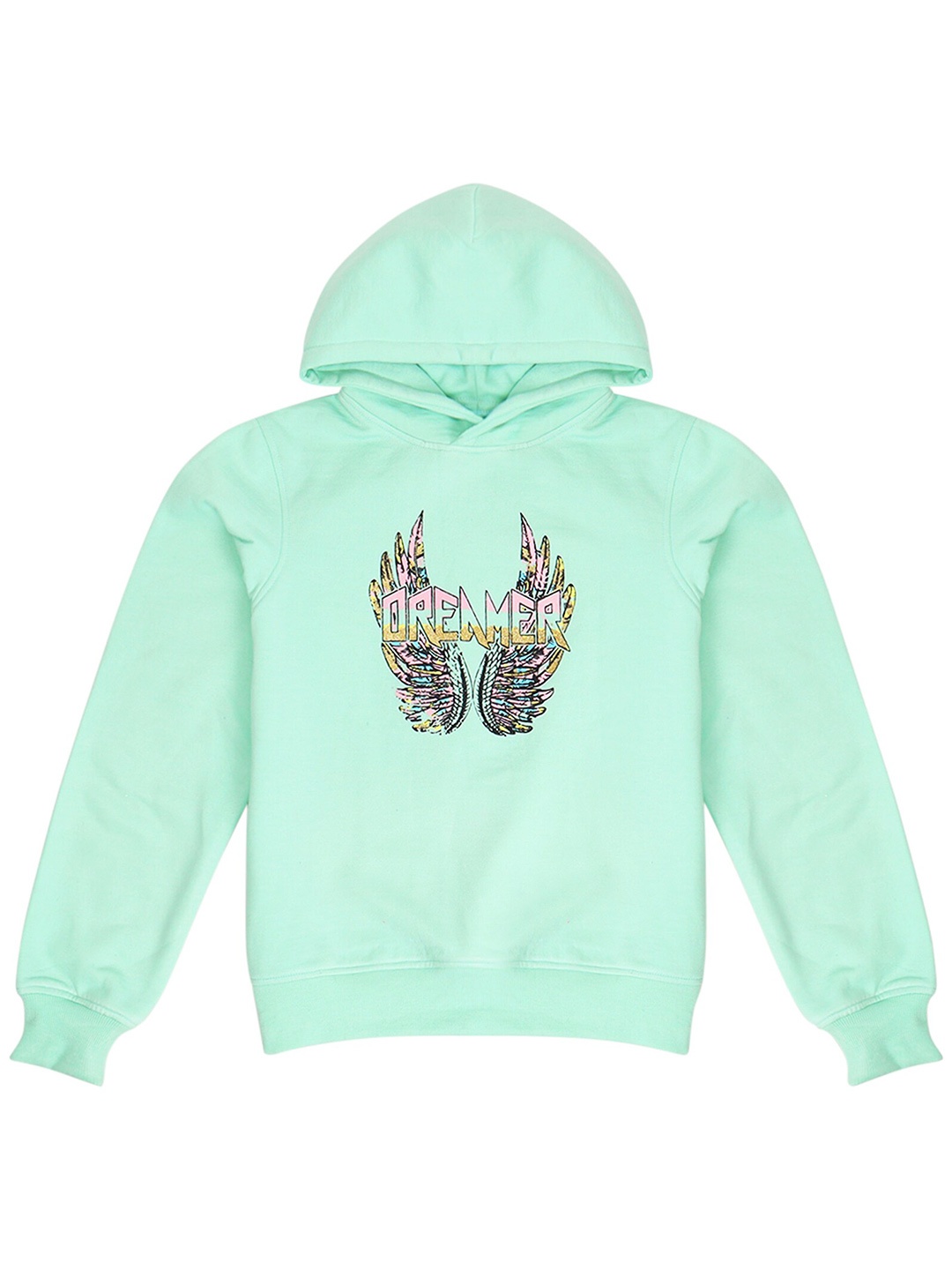 

pspeaches Girls Printed Hooded Sweatshirt, Green