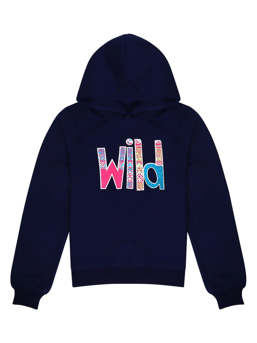 

pspeaches Girls Printed Hooded Sweatshirt, Navy blue