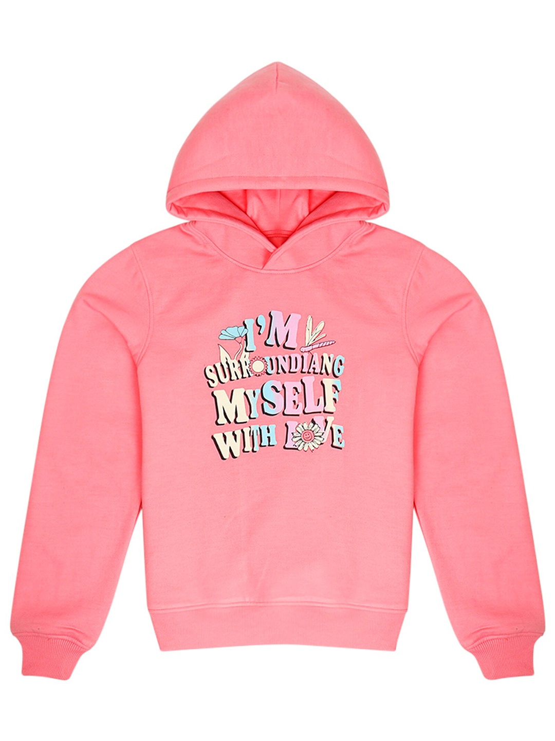 

pspeaches Girls Printed Hooded Sweatshirt, Pink