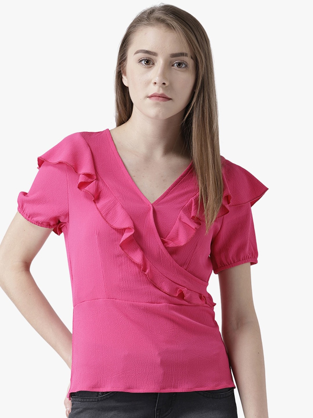 

DODO & MOA Pink Ruffles Top