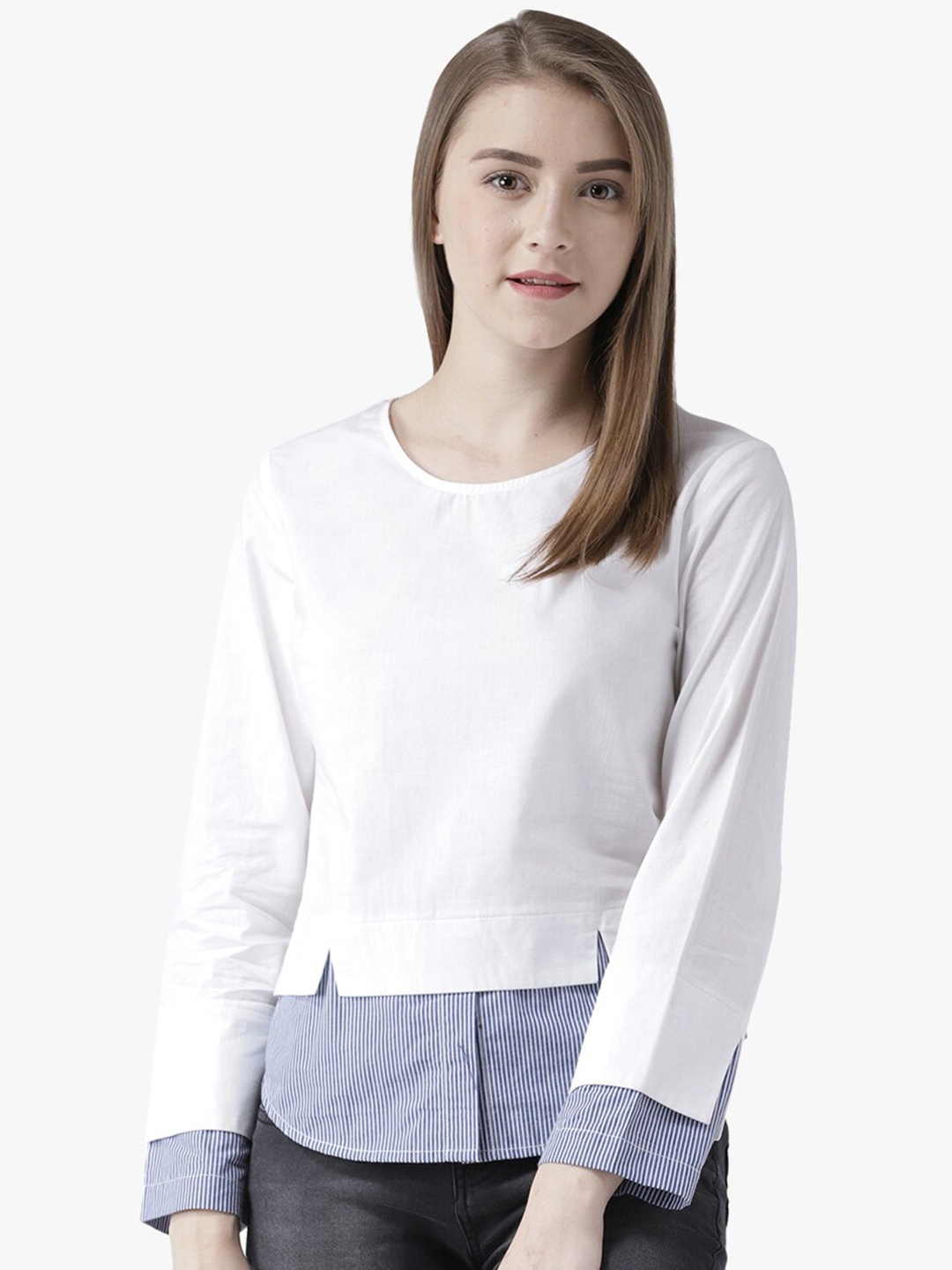 

DODO & MOA Cotton Layered Top, White