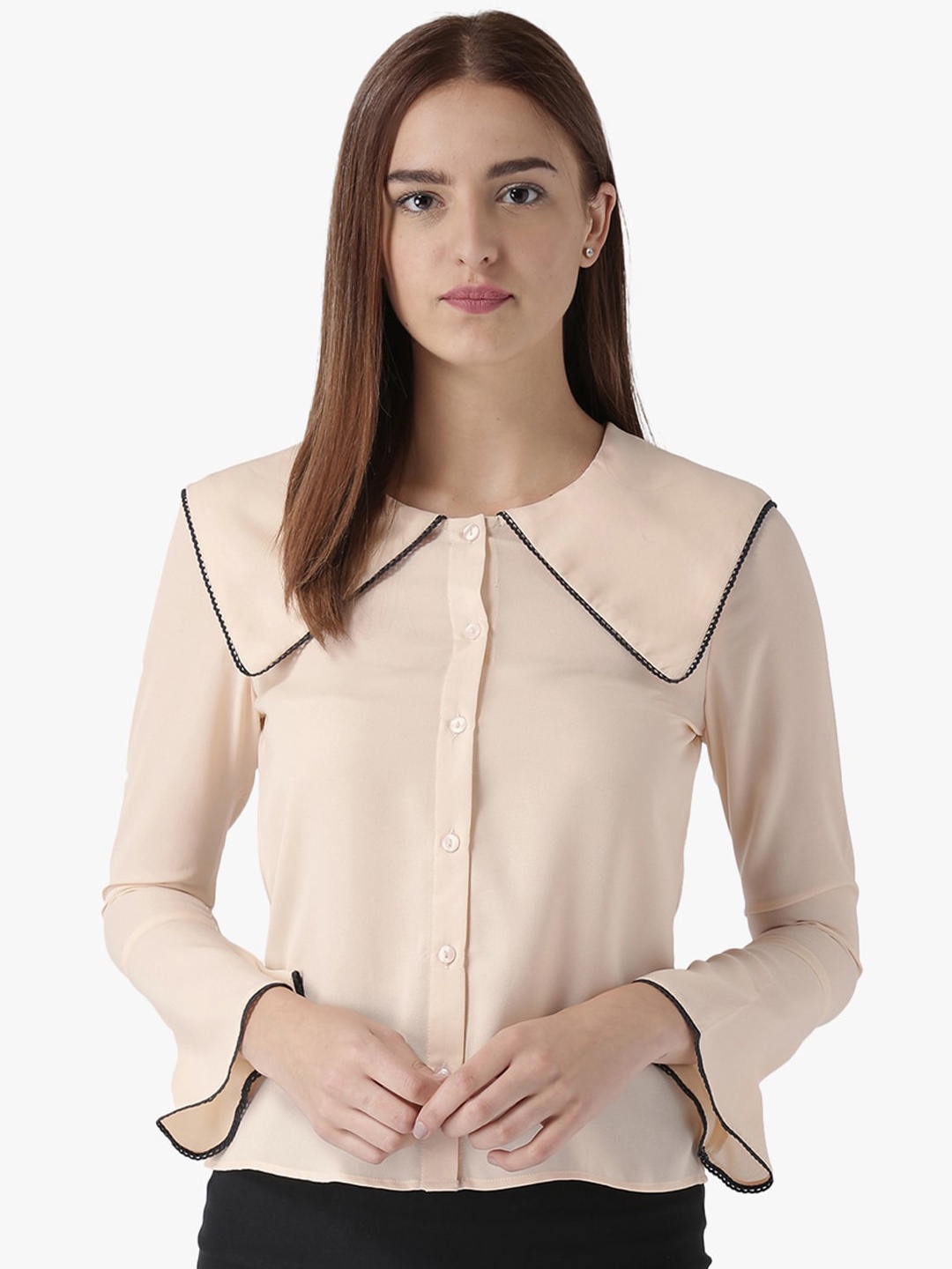 

DODO & MOA Above The Keyboard Collar Top, Beige