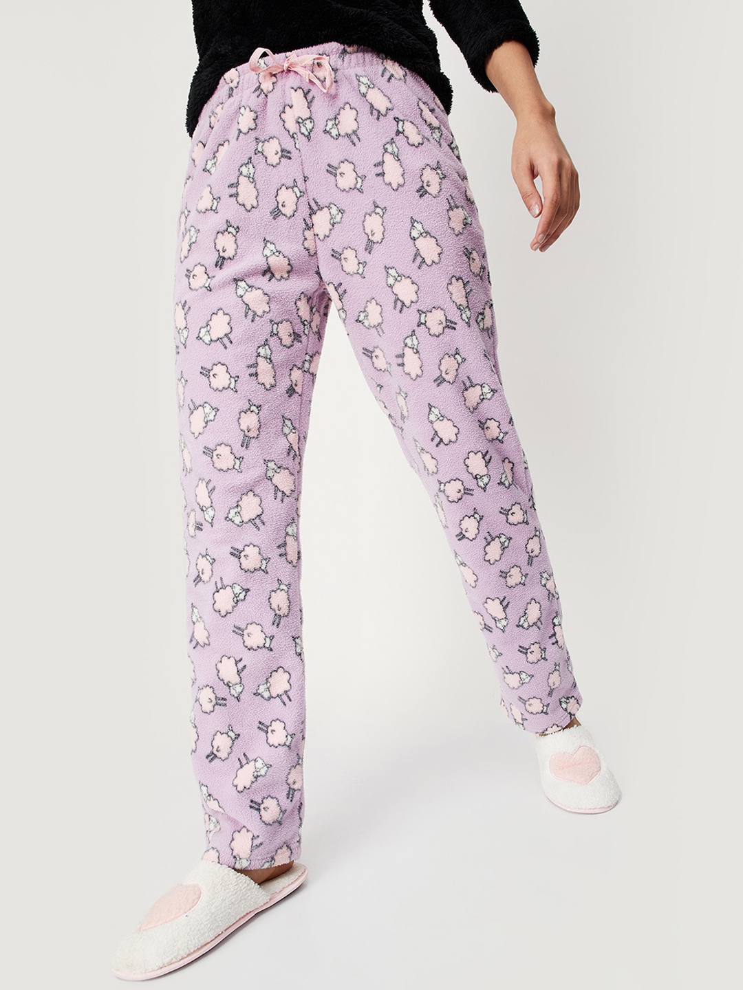 

max Women Printed Lounge Pants, Purple