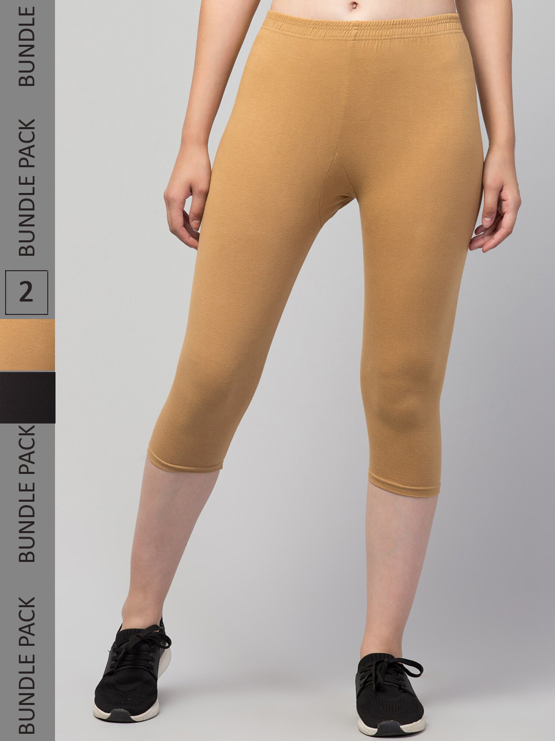 

Apraa & Parma Women Black & Brown Skinny Fit Capris