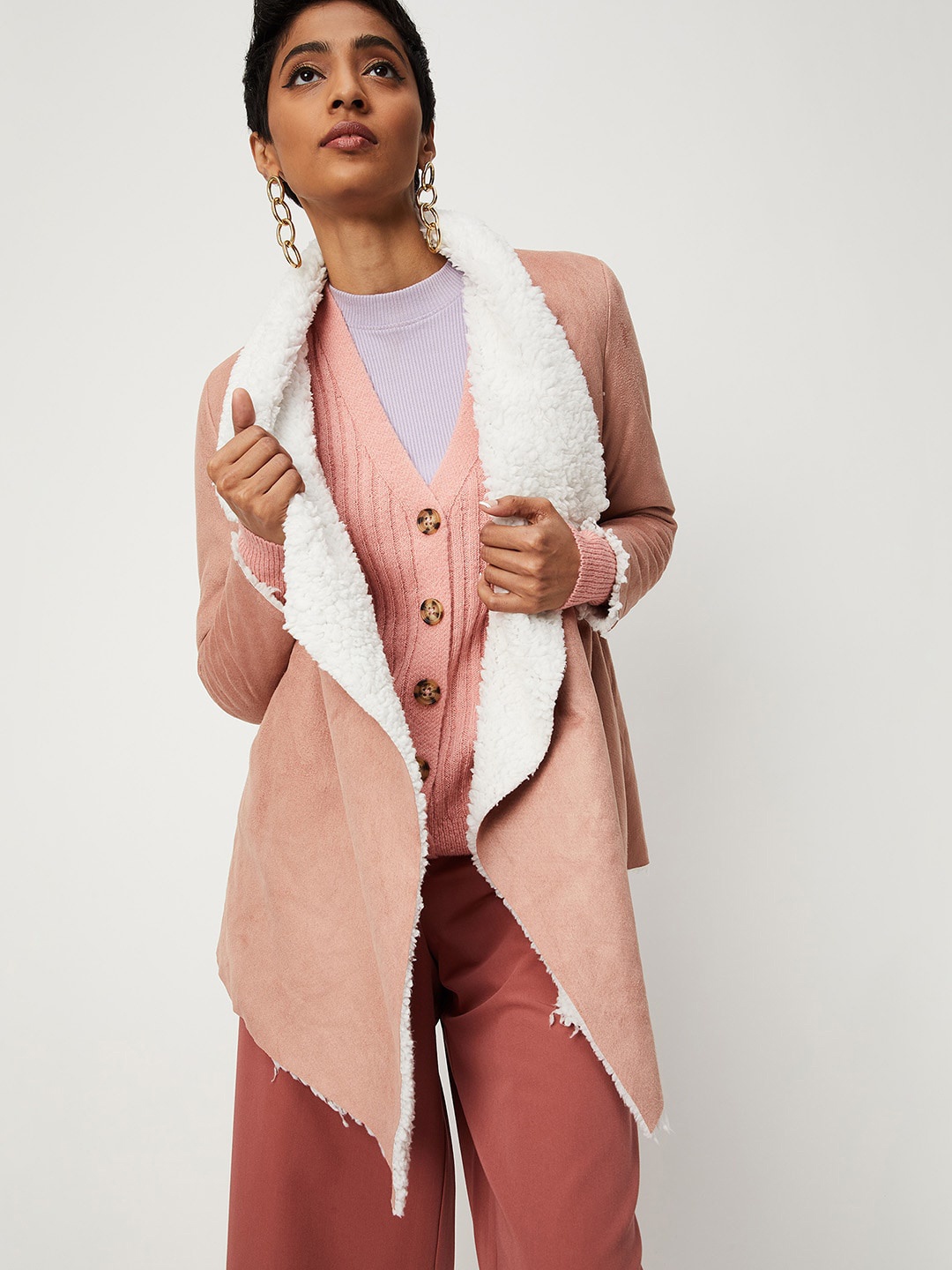 

max Women Windcheater Front Open Jacket, Pink
