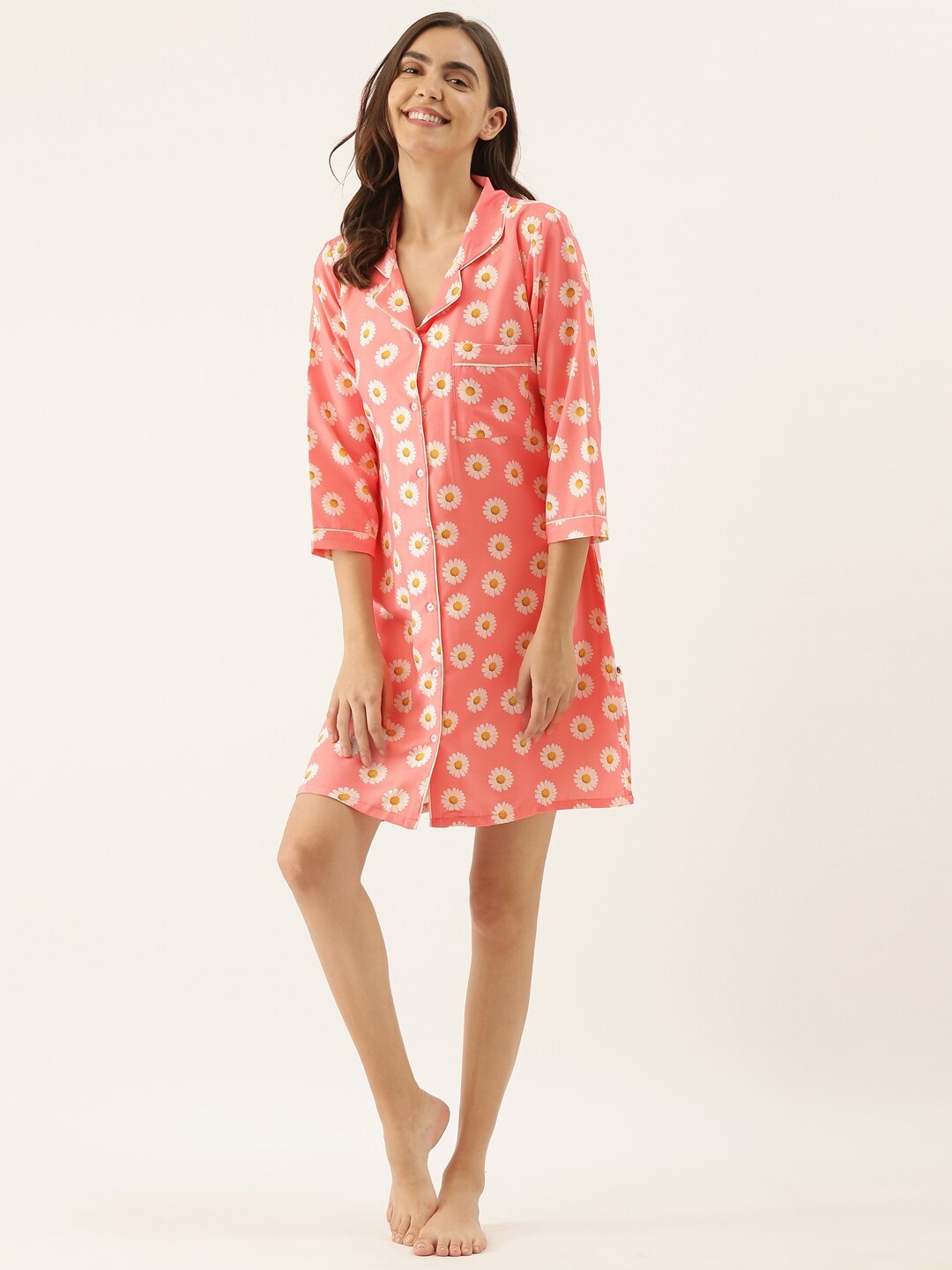 

Bannos Swagger Printed Nightdress, Pink