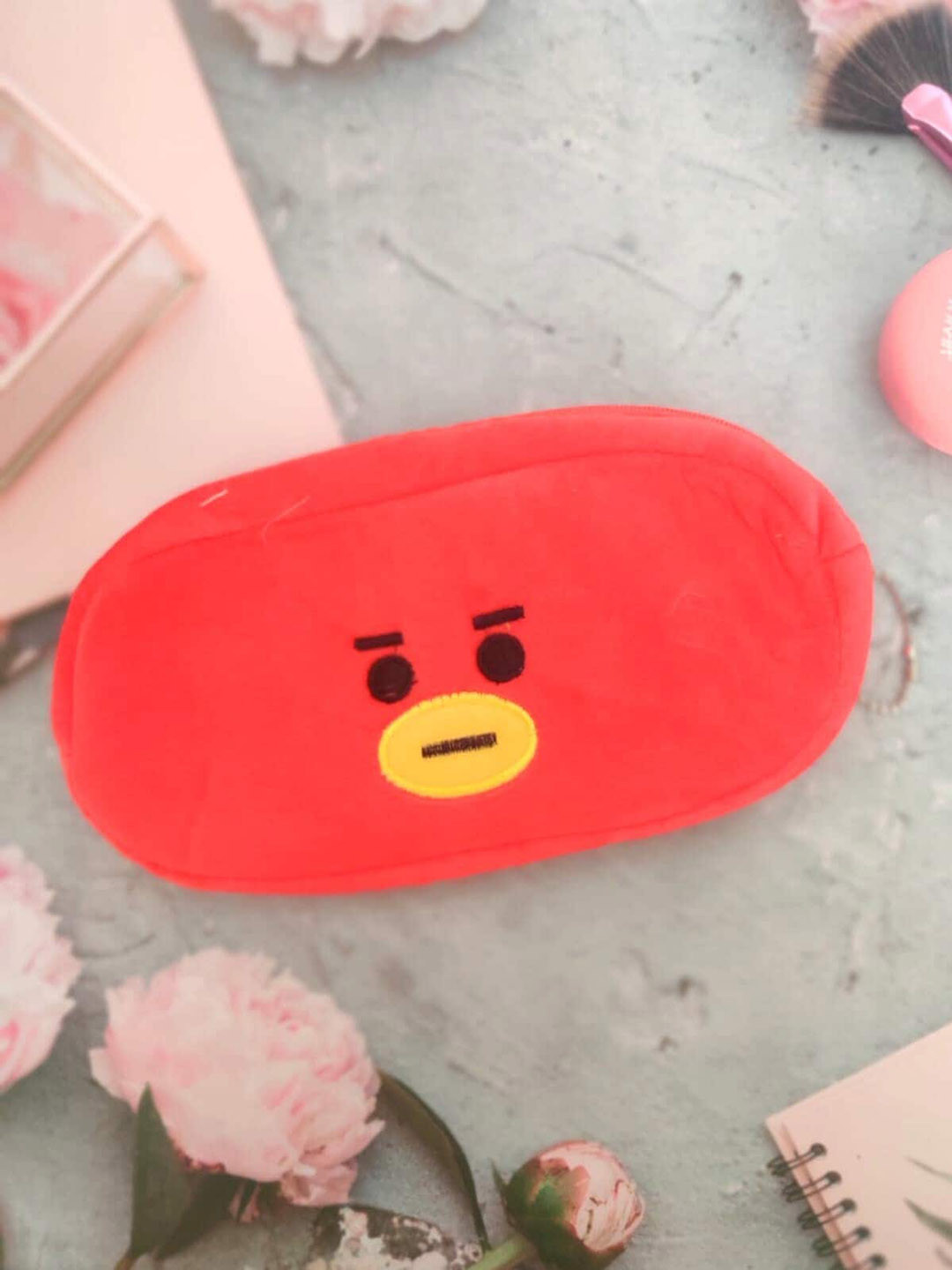 

Awestuffs BTS Character Tata Patterned Travel Pouch, Red