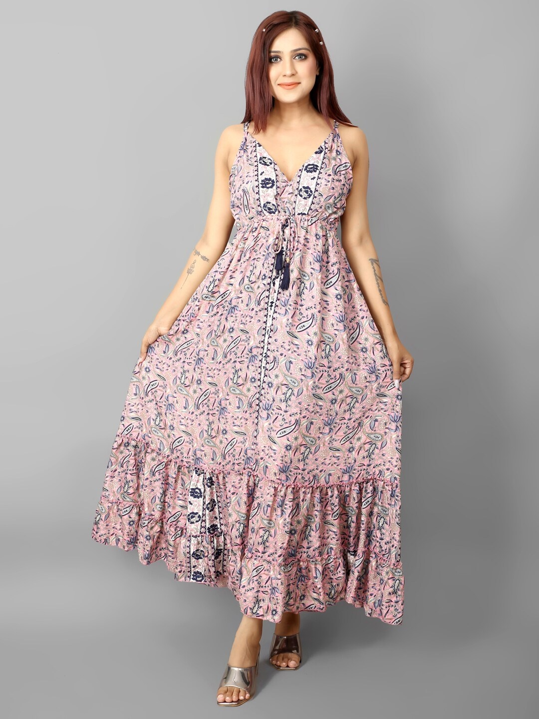 

Ameeha Printed Maxi Dress, Purple