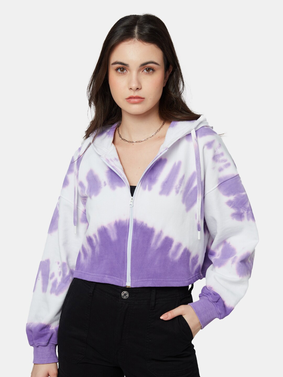 

The Souled Store Women Printed Cotton Hooded Oversized Sweatshirt, White