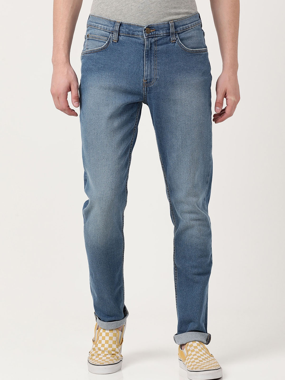 

Lee Men Blue Bruce Skinny Fit Heavy Fade Stretchable Cotton Jeans