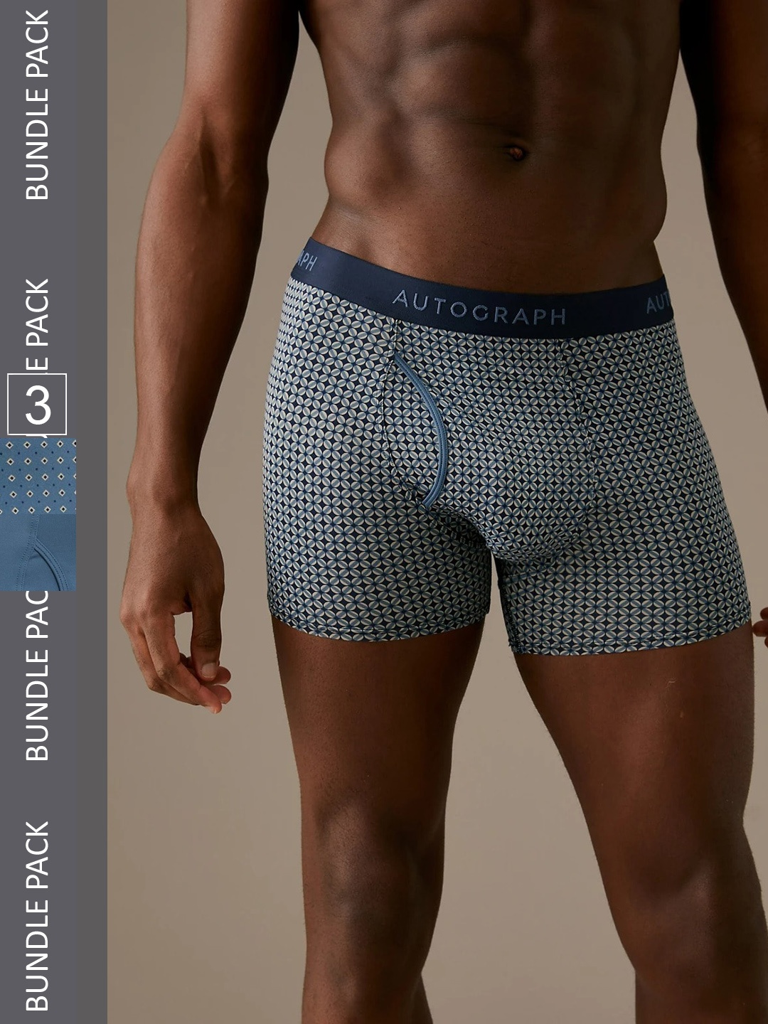 

Marks & Spencer Men Pack Of 3 Printed Boxers, Blue