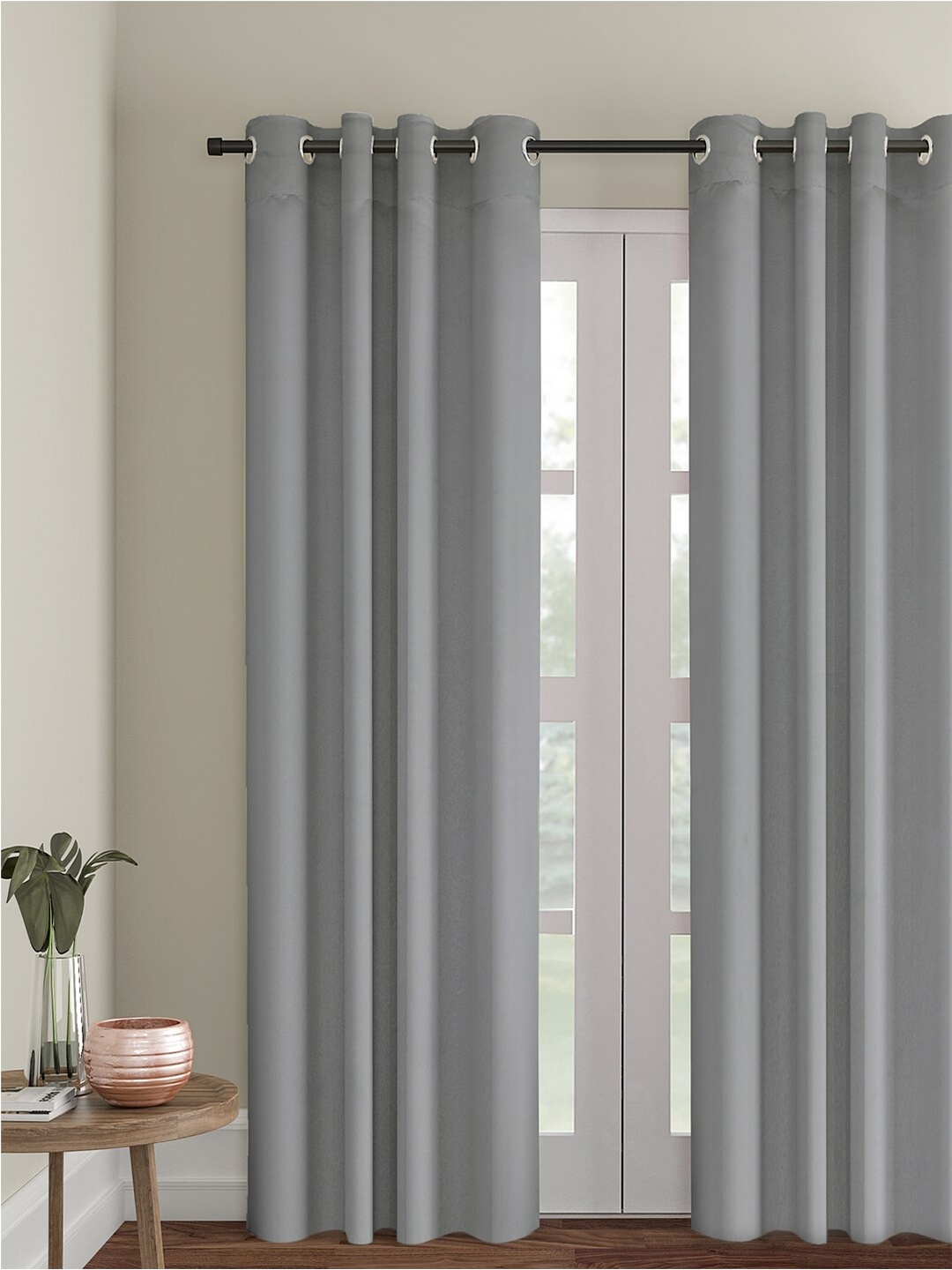 

eyda Grey Room Darkening Long Door Curtain