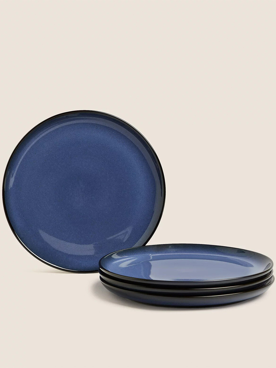 

Marks & Spencer Set of 4 Pieces Porcelain Glossy Plates, Blue