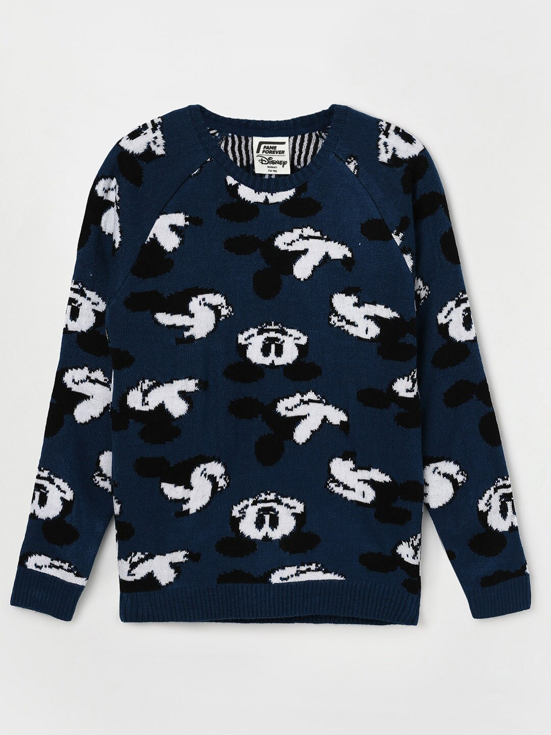 

Fame Forever by Lifestyle Boys Acrylic Mickey Mouse Printed Pullover, Navy blue
