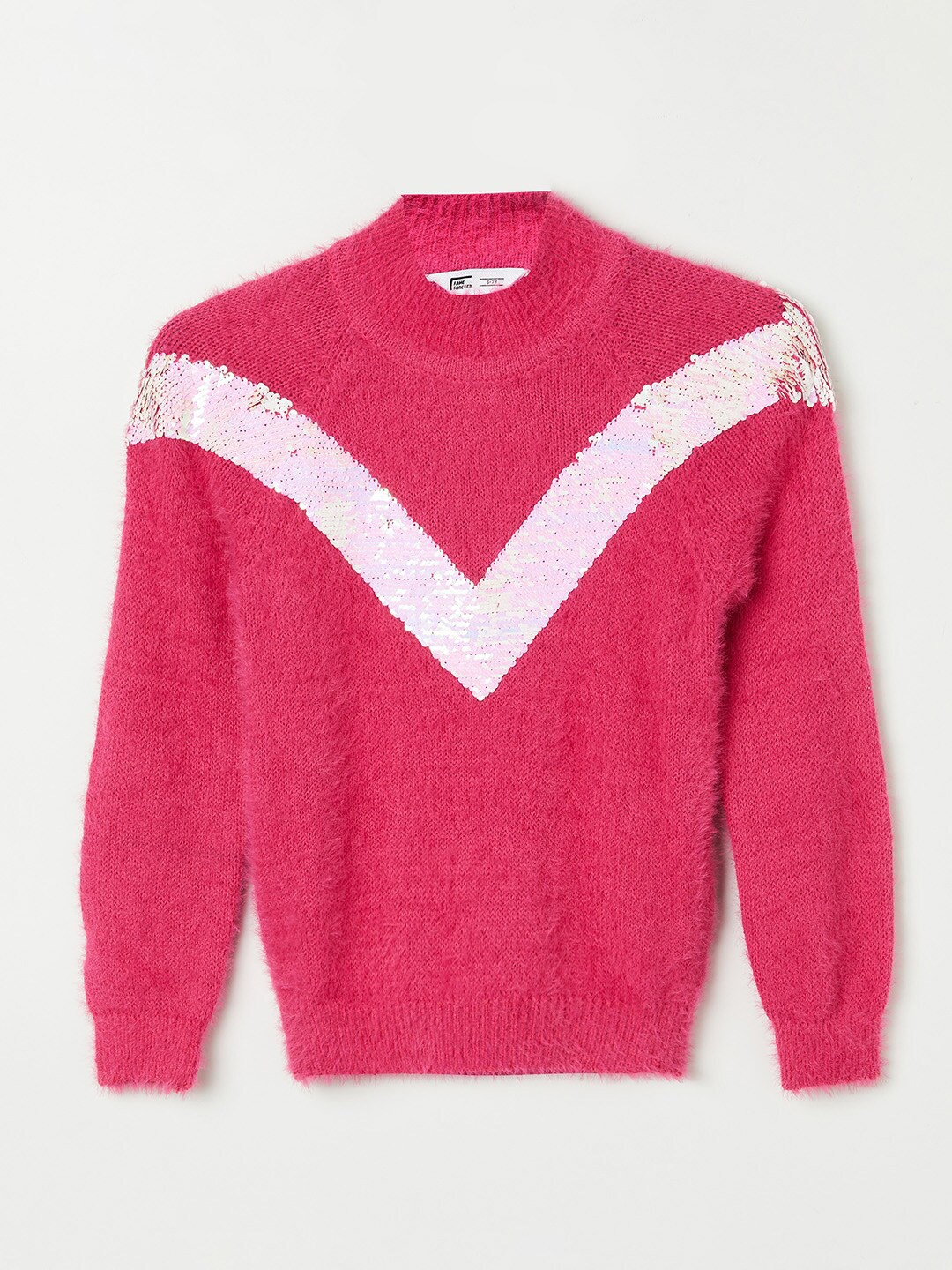 

Fame Forever by Lifestyle Girls Acrylic Pullover with Embellished Detail, Pink