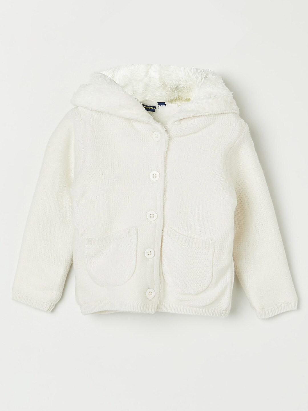 

Juniors by Lifestyle Girls Hooded Acrylic Cardigan, White