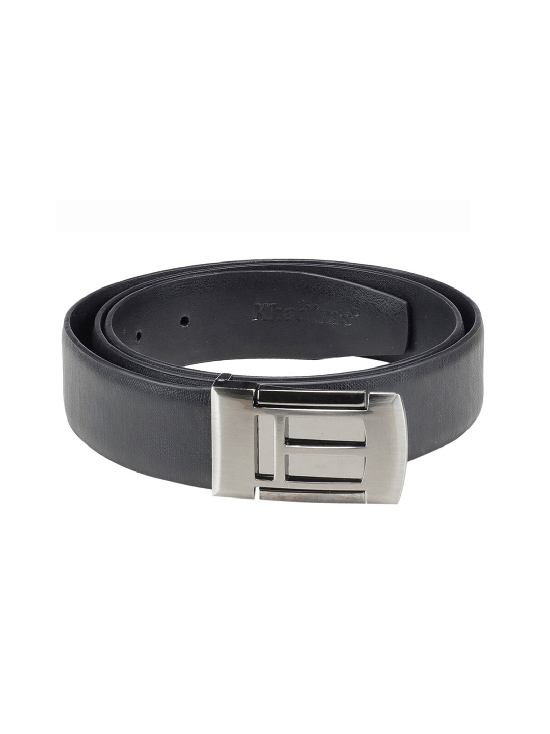 

Khadims Men Leather Formal Belt, Black