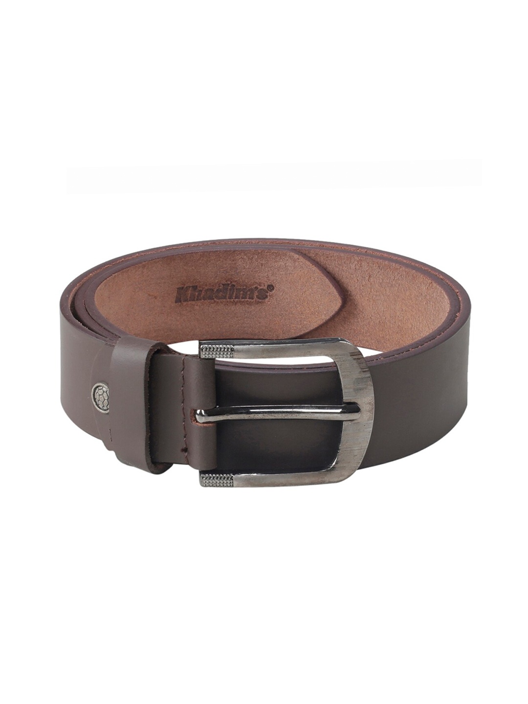 

Khadims Men Leather Formal Belt, Brown