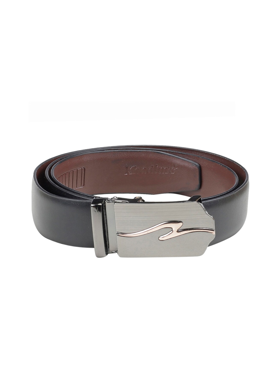 

Khadims Men Leather Formal Belt, Black