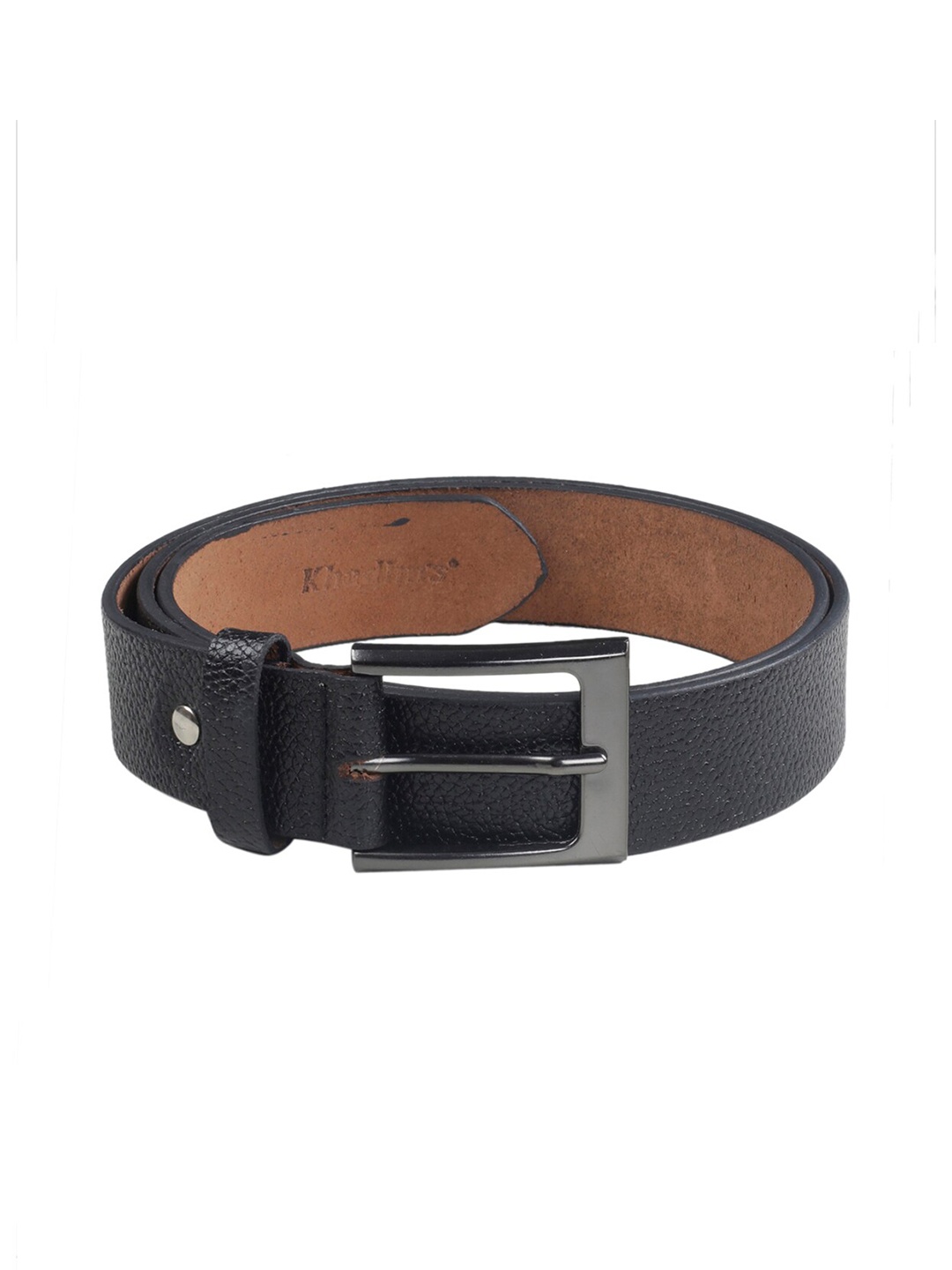 

Khadims Men Leather Formal Belt, Black