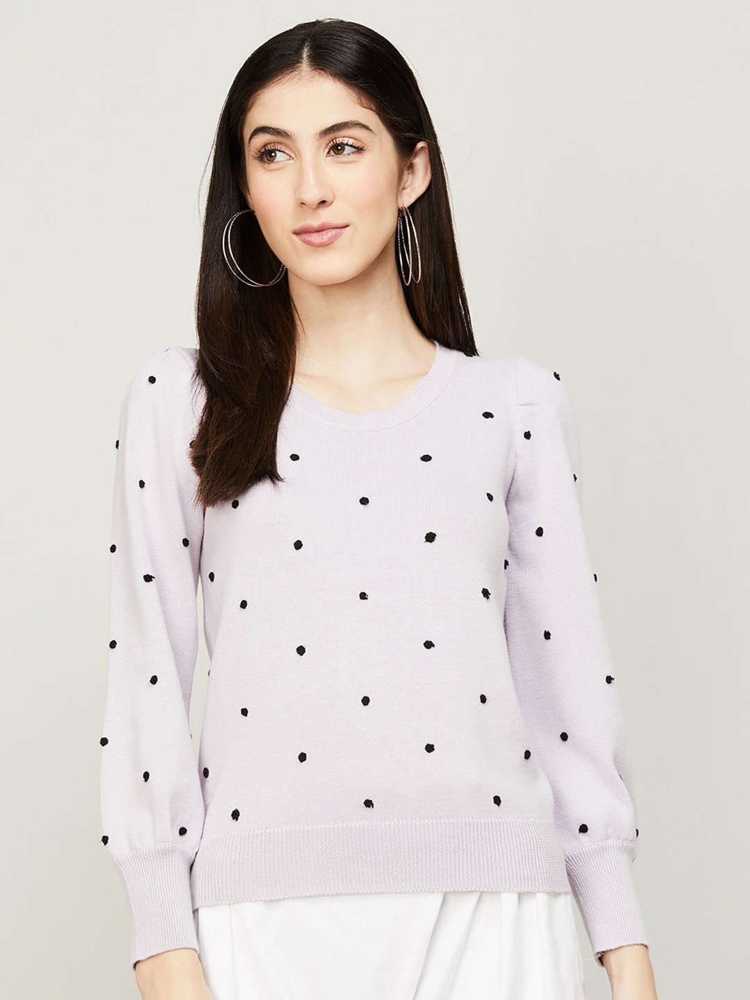 

CODE by Lifestyle Women Printed Cotton Sweatshirt, Purple
