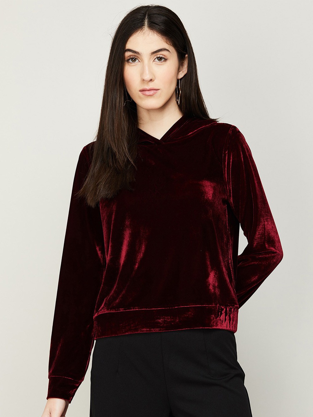 

Ginger by Lifestyle Women Hooded Sweatshirt, Maroon