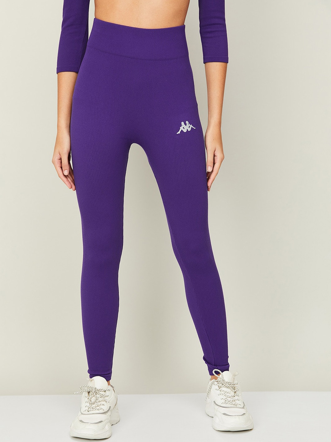 

Kappa Women Brand Logo Printed Tights, Purple