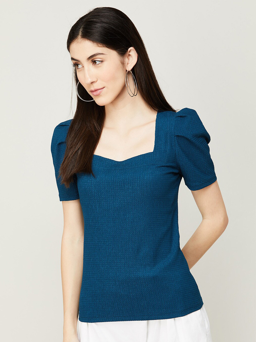 

CODE by Lifestyle Sweetheart Neck Top, Teal