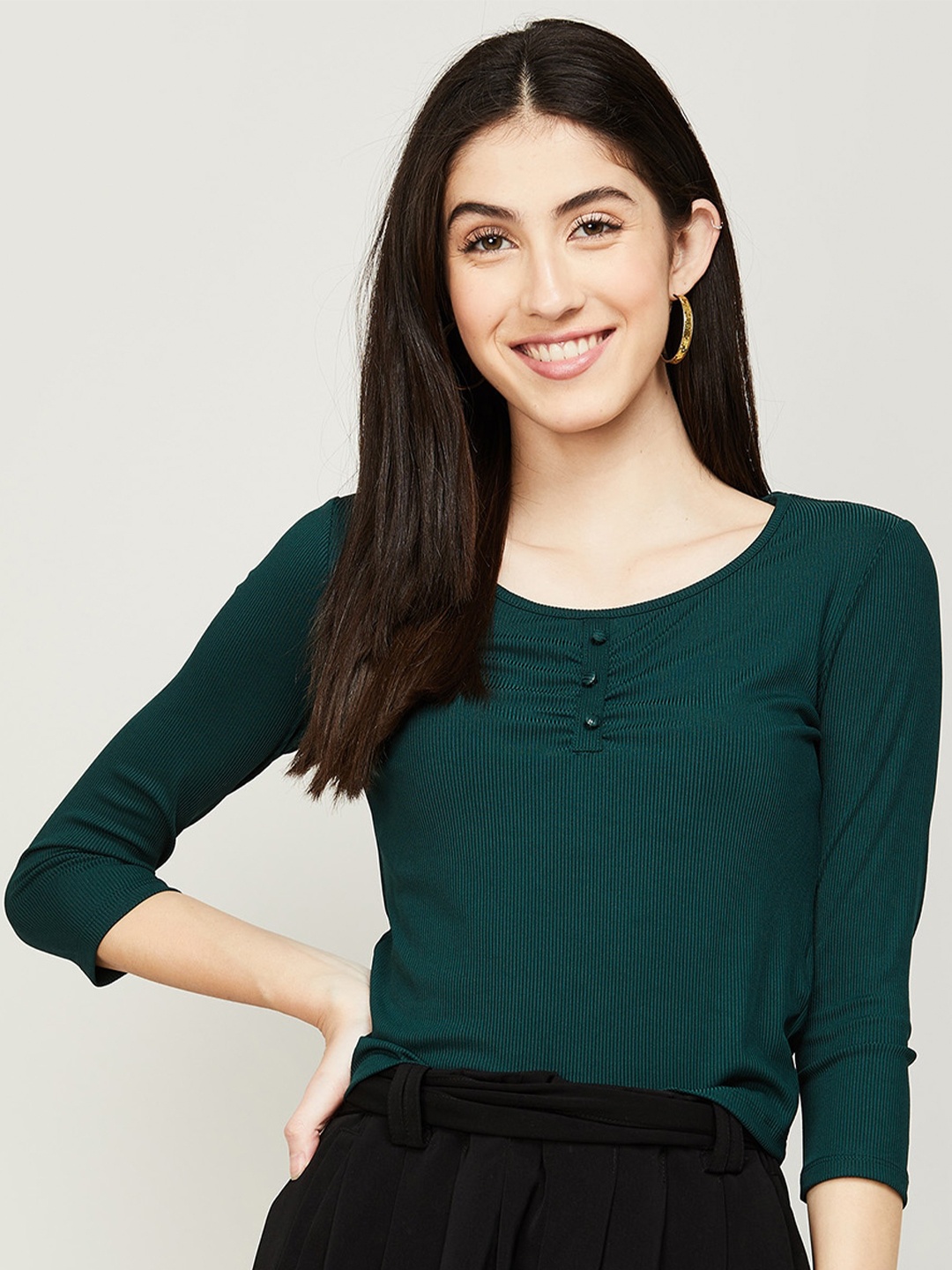 

Ginger by Lifestyle Round Neck Top, Green