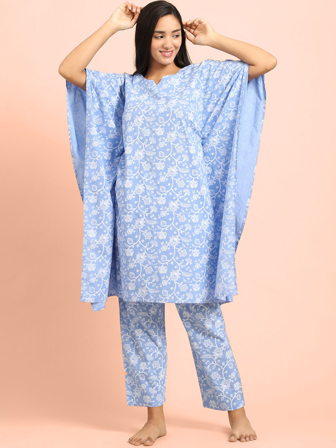 

ETC Women Printed Night suit, Blue