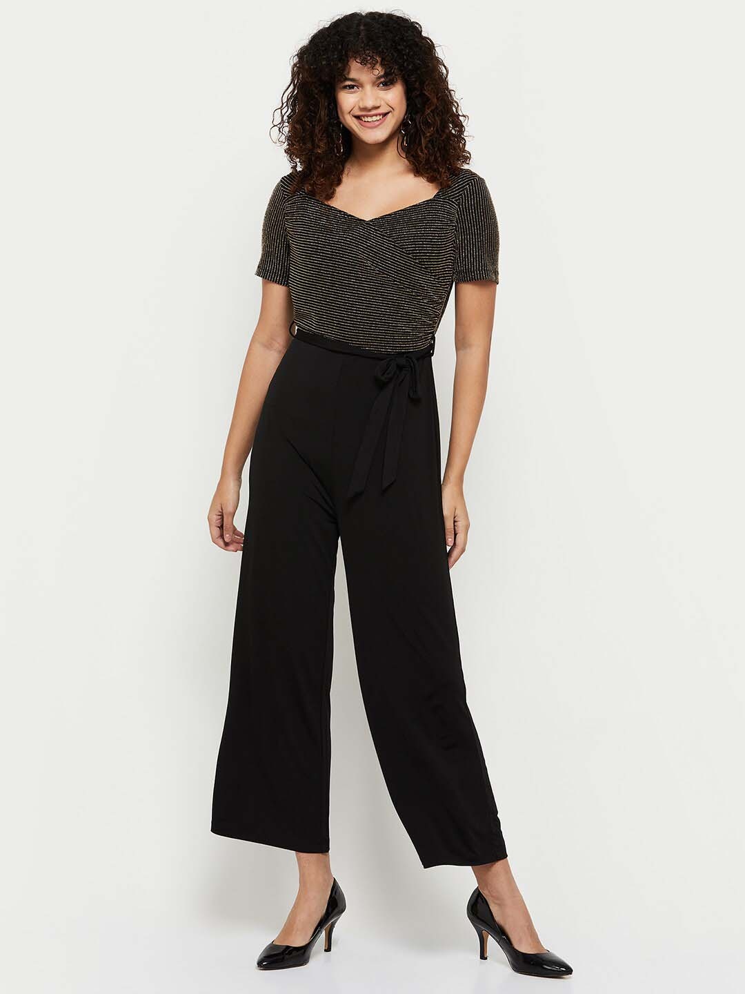 

max Sweetheart Neck Basic Jumpsuit, Black