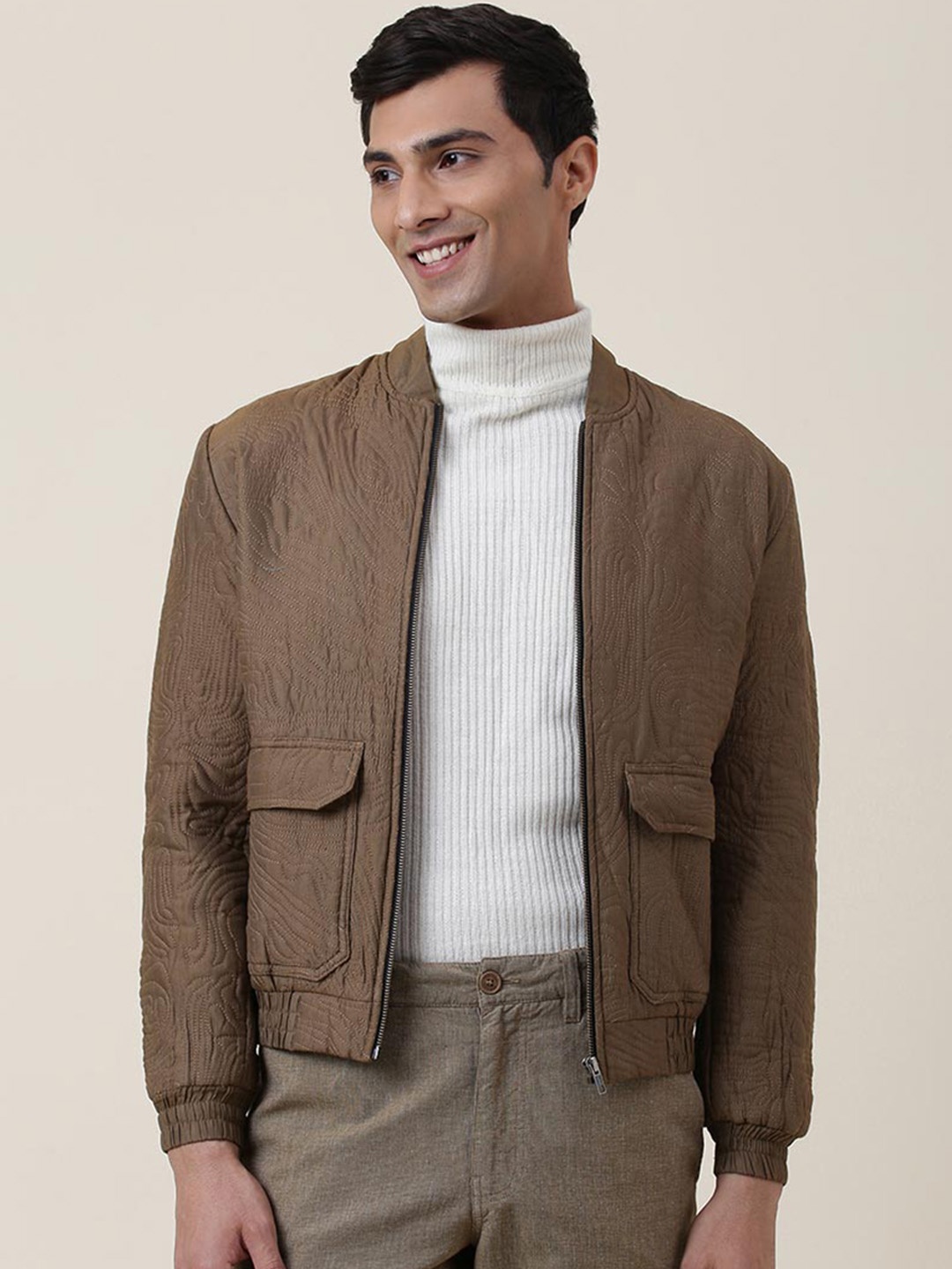 

Fabindia Men Cotton Crop Tailored Jacket, Olive