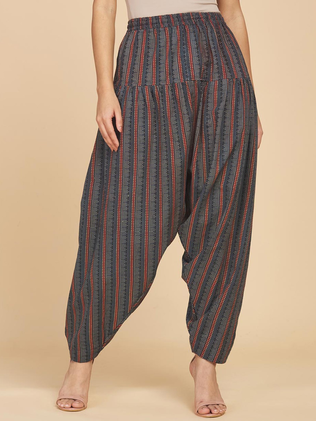 

Fabindia Women Printed Cotton Regular Fit Salwar, Grey